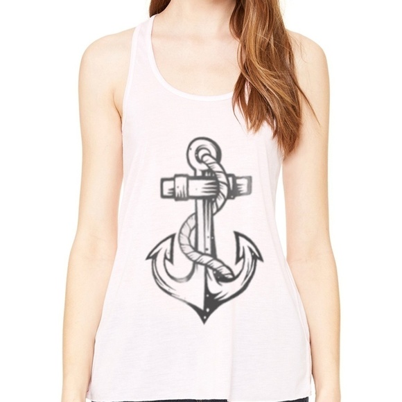 Clementine Women's Anchor Printed Flowy Racerback - Picture 1 of 1